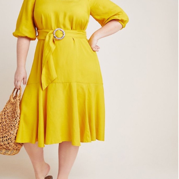 Anthropologie Gold Artemis Midi Dress - Picture 4 of 6